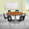 Flash Furniture 60" Circle Wave Oak Table Set-18" Stack Chairs XU-GRP-18CH-A60-HCIRC-OAK-T-A-GG - alternate 1